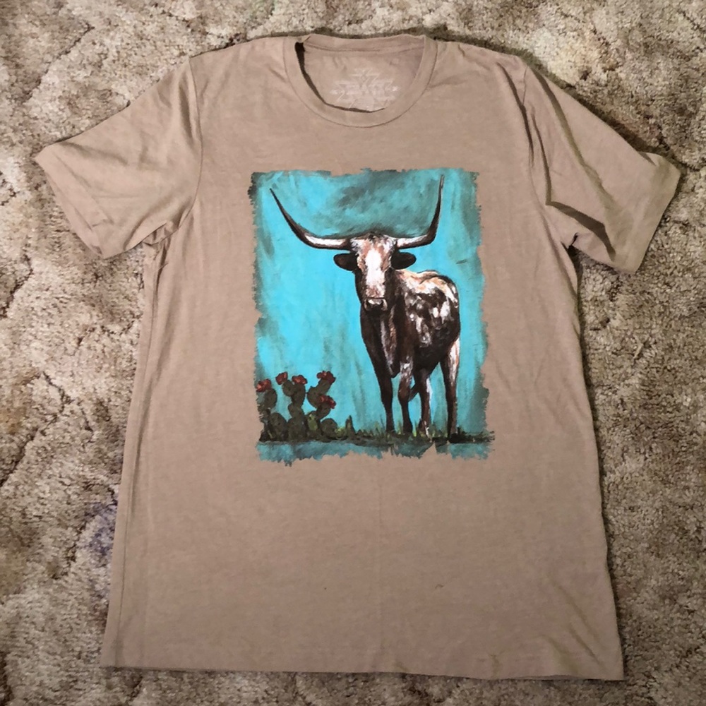 Long horn cow t-shirt